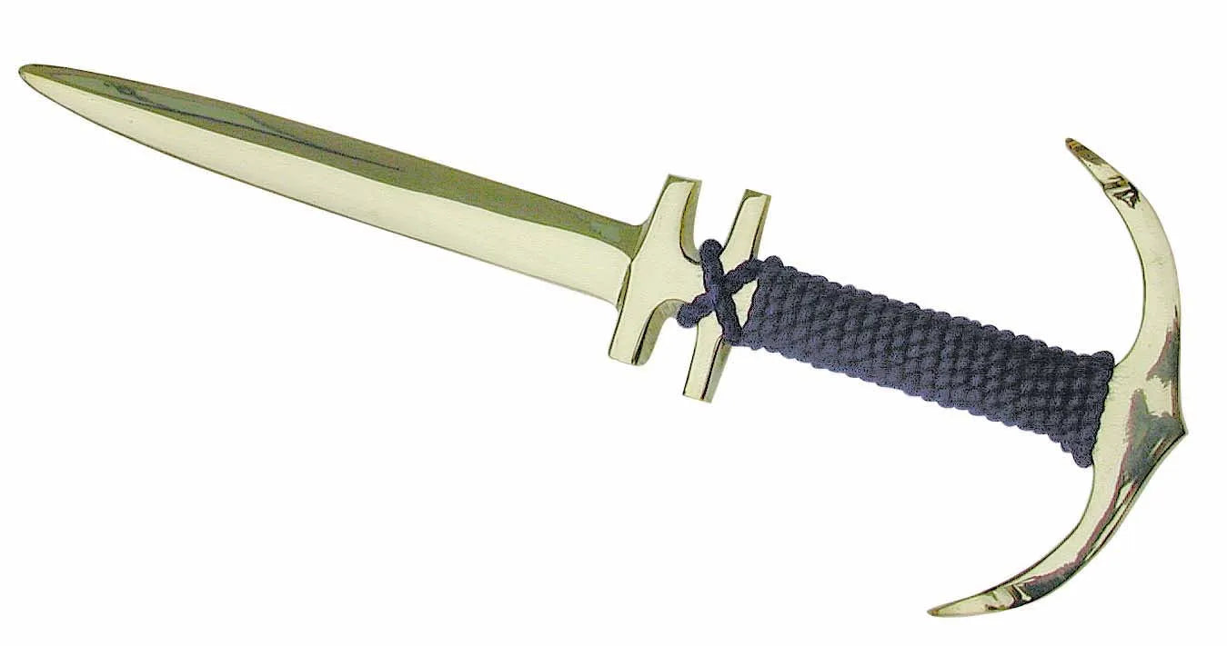 Levélbontó - horgony, sárgaréz kék kötéllel, 21cm