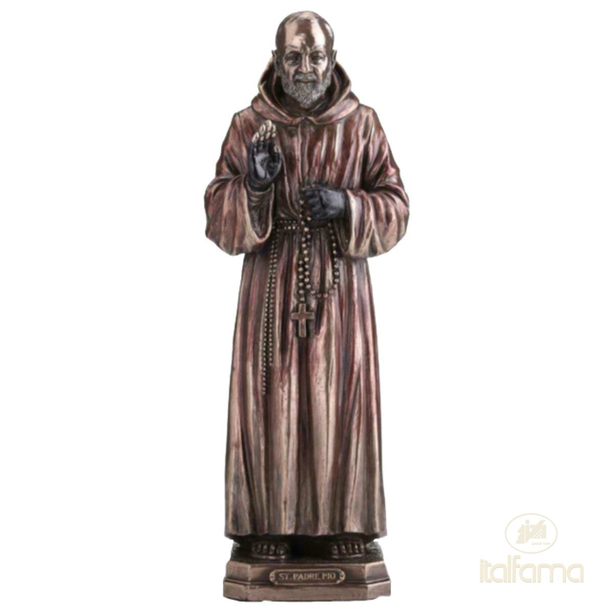 Pietrelcinai Szent Pio atya bronz bevonatú szobor