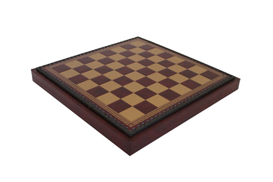 Arany/bordó műbőr sakktábla bábutartó rekesszel