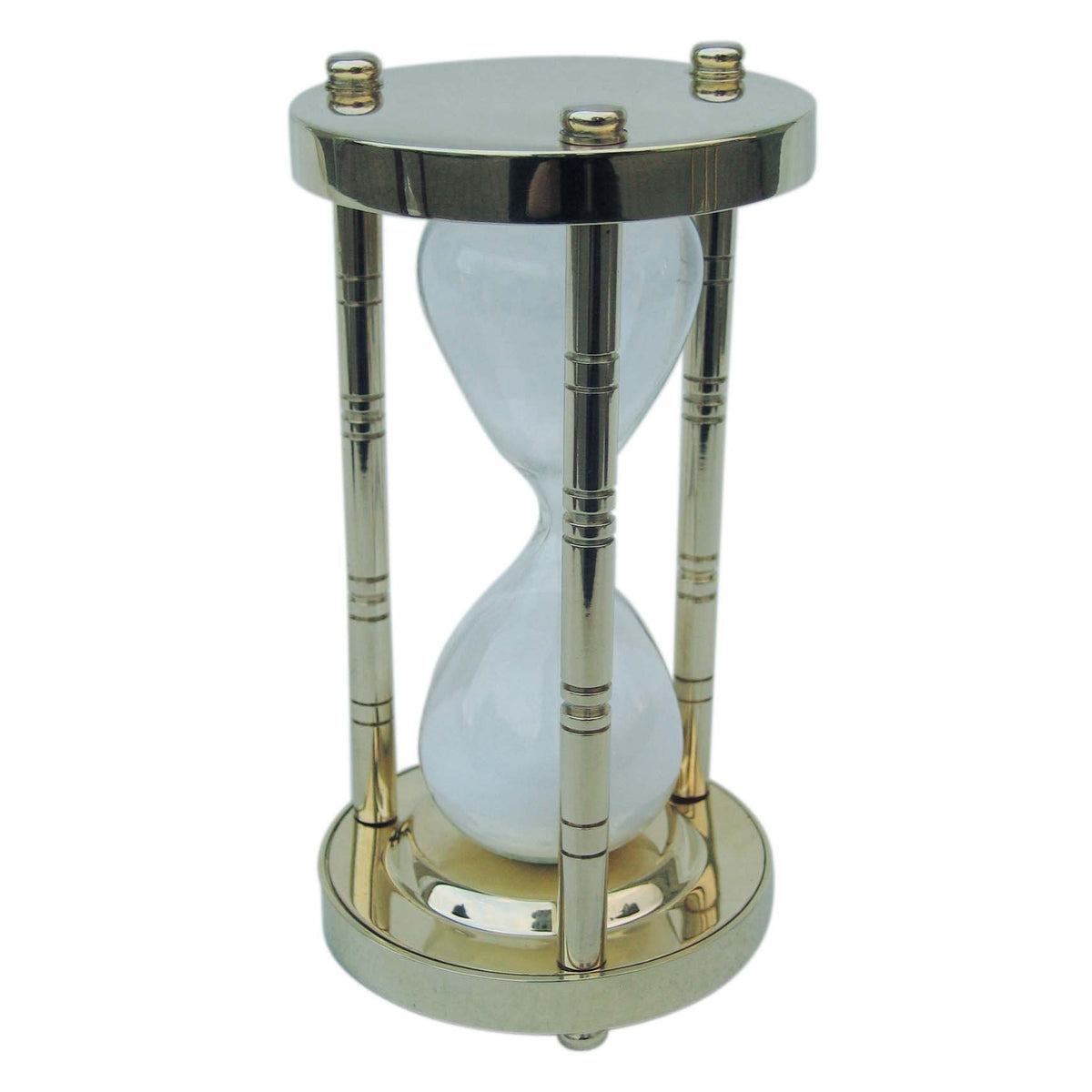 Homokóra, 3 oszlop, sárgaréz, kb. 15 perc, m: 14,5 cm, ø: 7,5 cm