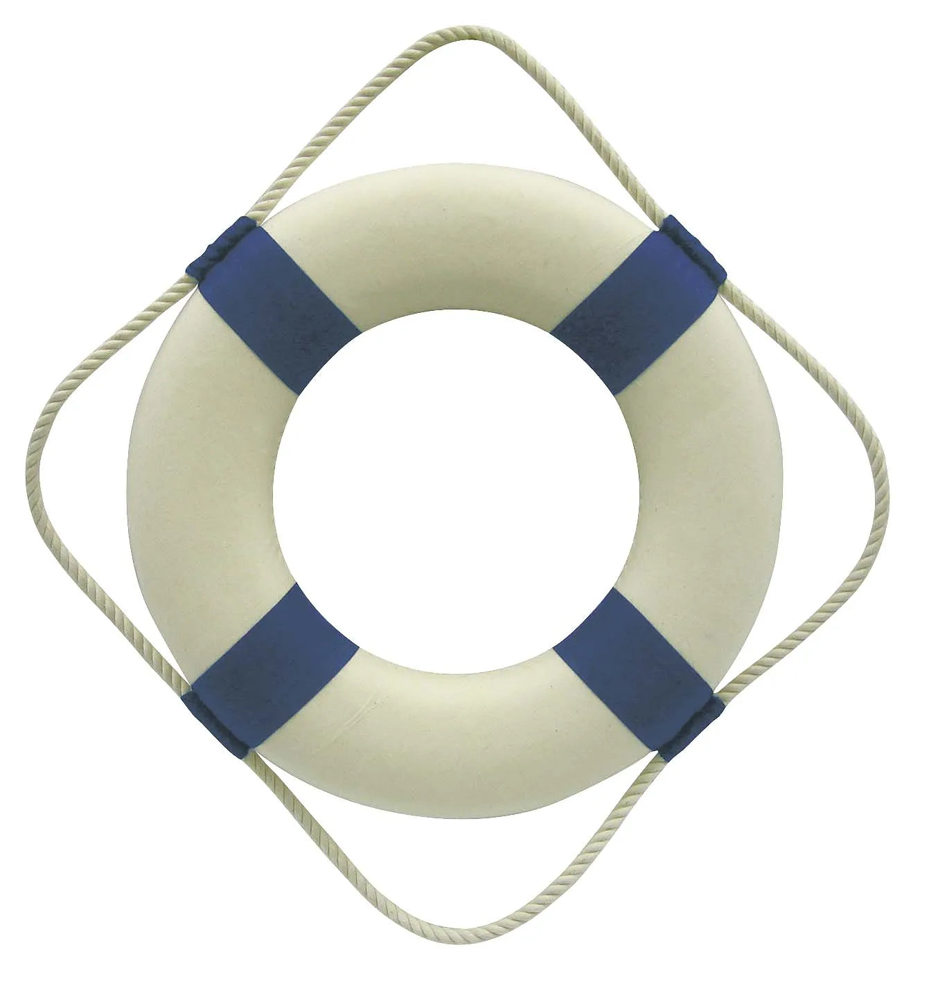 Mentőöv, fehér/kék, hőszigetelő anyaggal, ruhával, Ø: 30 cm