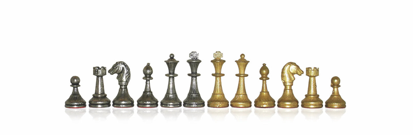 Mignon virágos fém sakkfigurák