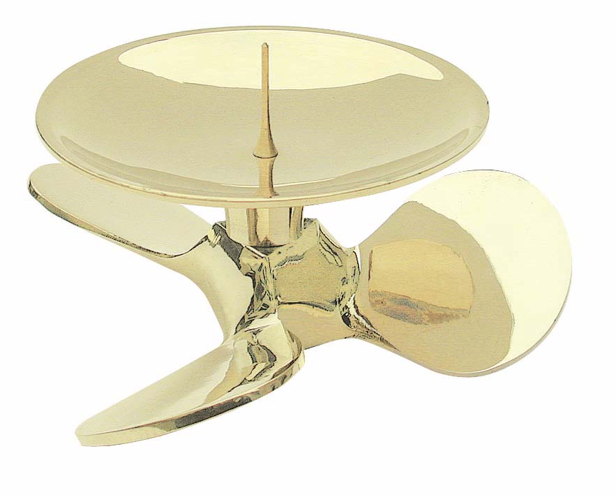 Gyertyatartó - Hajócsavar, sárgaréz, Ø: 12cm, M: 6cm