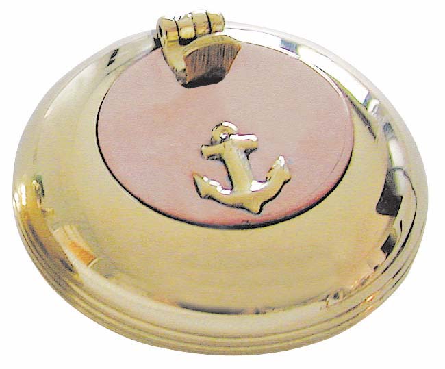 Zseb hamutál, sima, sárgaréz réz fedéllel, Ø: 6 cm