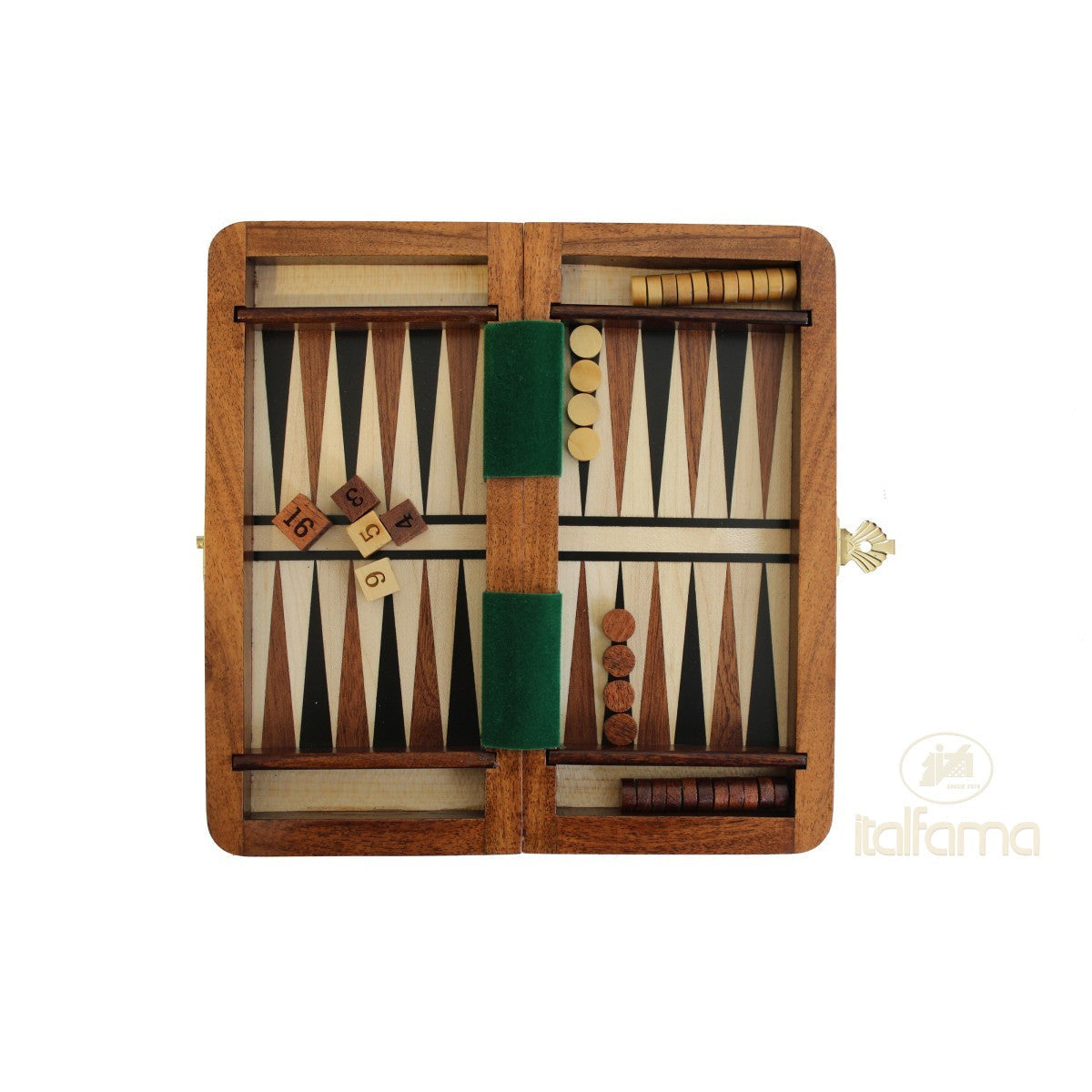 Prémium minőségű összecsukható mágneses multigame készlet (sakk + dáma + backgammon), 19x19 cm