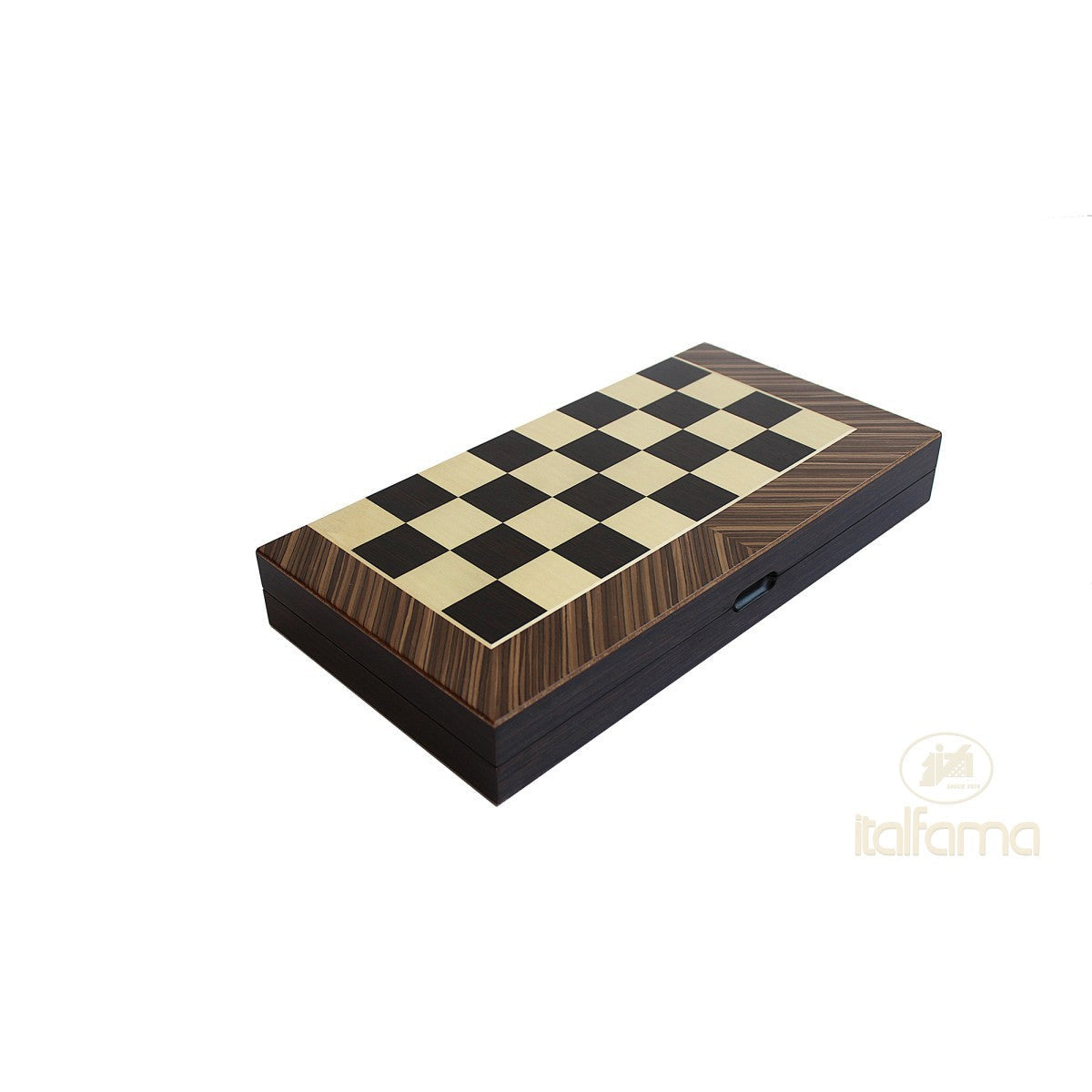 Fa multigame készlet (sakk + dáma + backgammon) rózsafa-juhar berakással, 43x22 cm