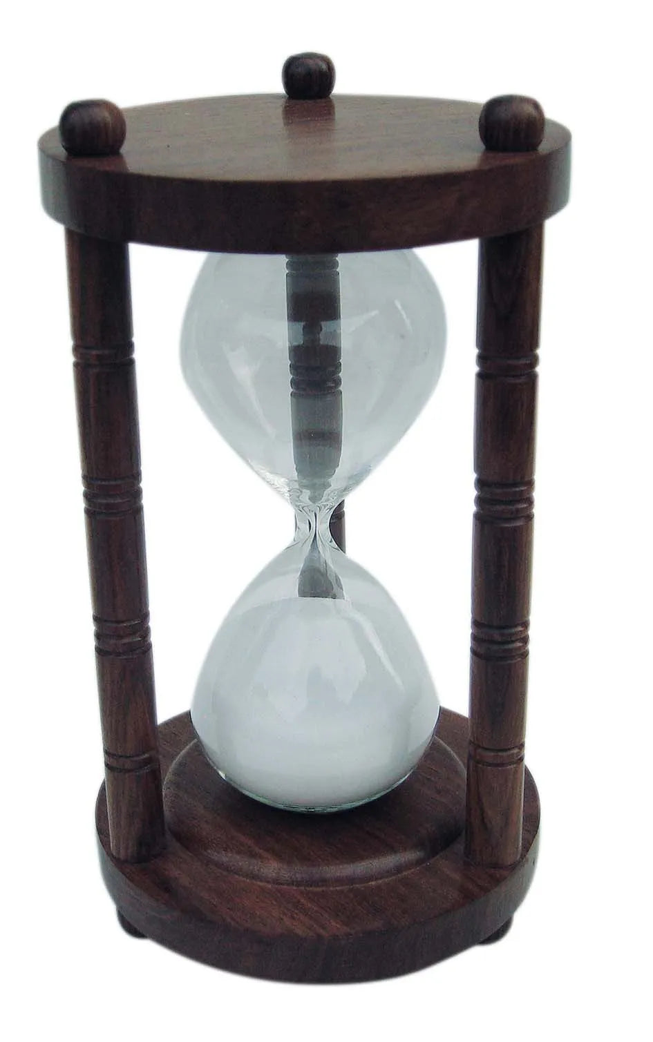 Homokóra, 3 oszlopos, fa, kb. 30 perc, m: 18 cm, Ø: 10 cm