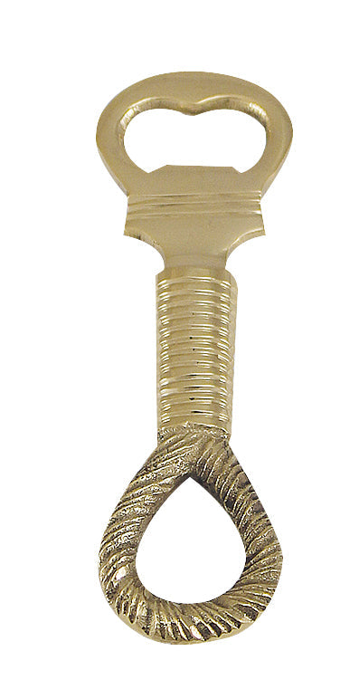 Üvegnyitó - Kötélcsomó, sárgaréz, 14 cm