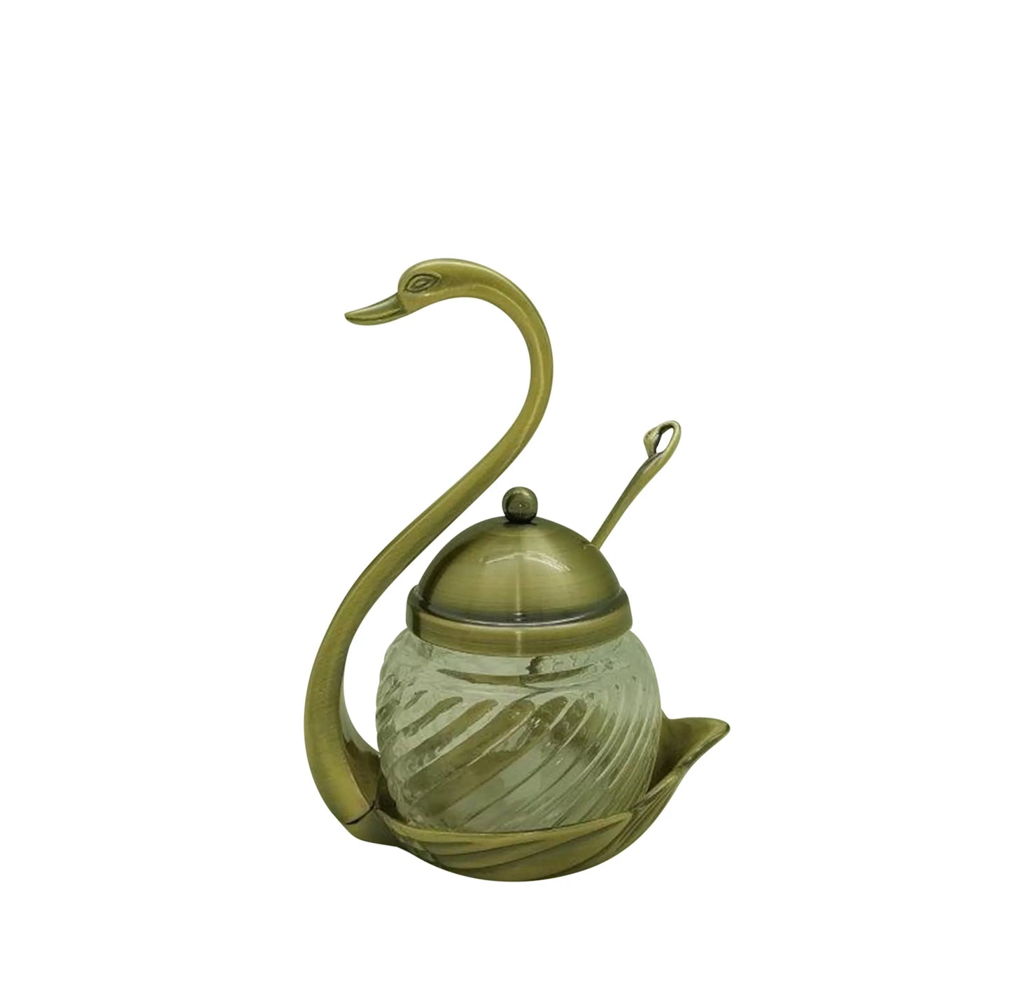 Hattyús cukortartó, bronz bevonatú