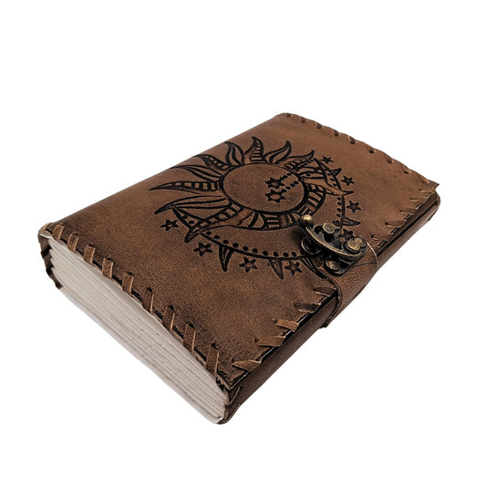 Bőr notesz retro 200 oldal Nap és Hold