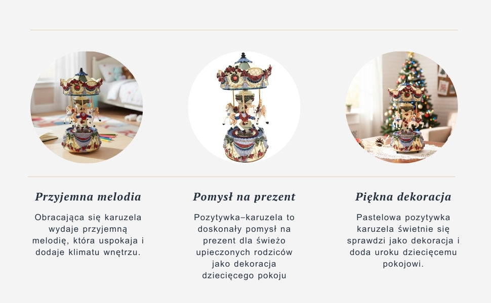 Körhinta zenélő doboz 18 cm
