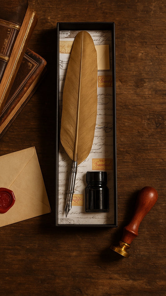 Kalligráfia készlet - Arany toll szár tollheggyel + tinta