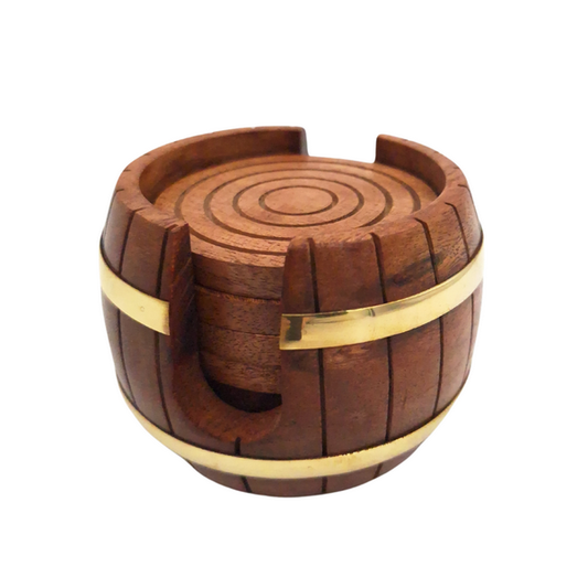 Fa poháralátétek - Hordó készlet