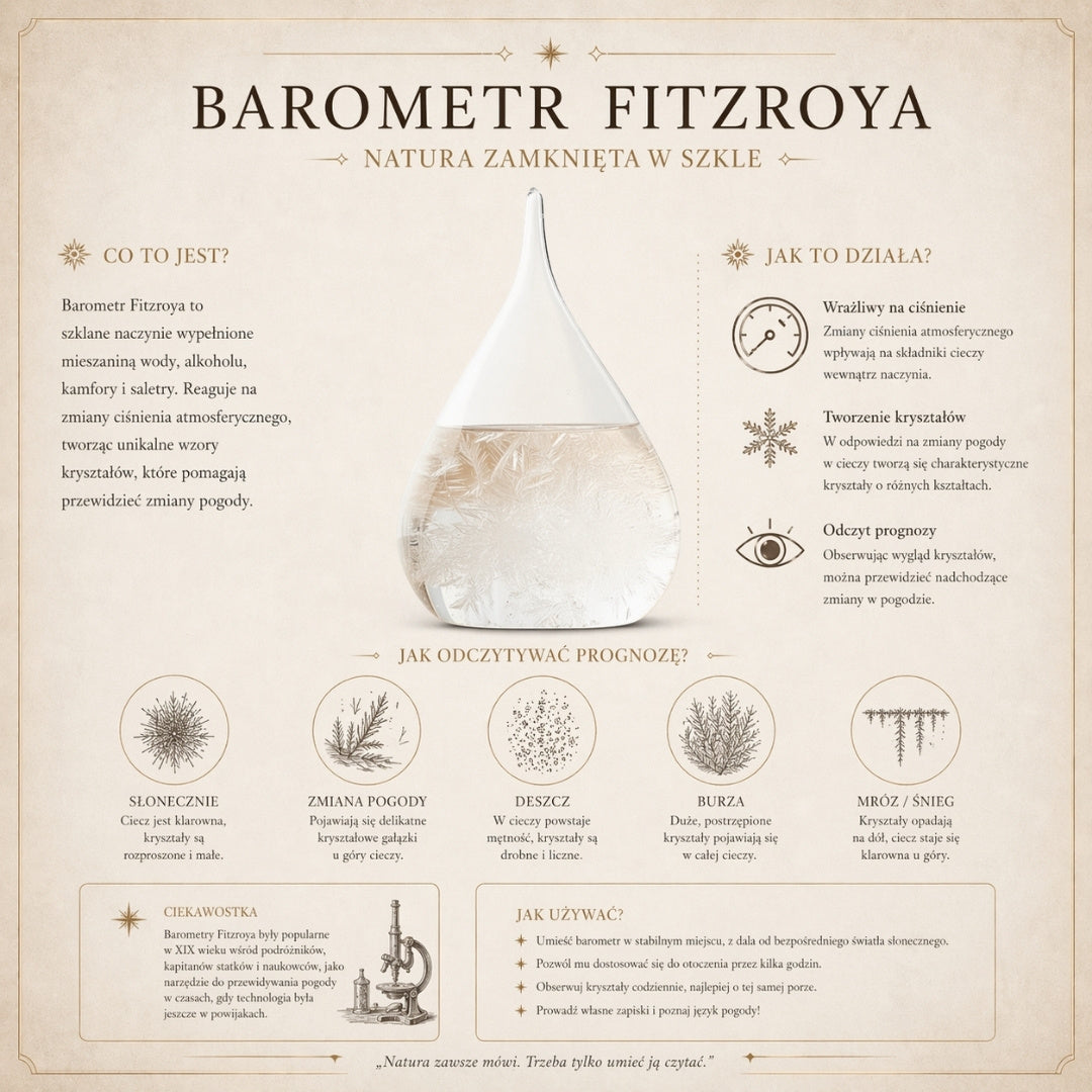 Fitzroy viharüveg asztalon
