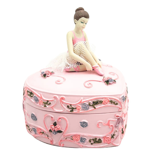 Zenélő doboz "Hattyúk tava" szív alakú balerina láda