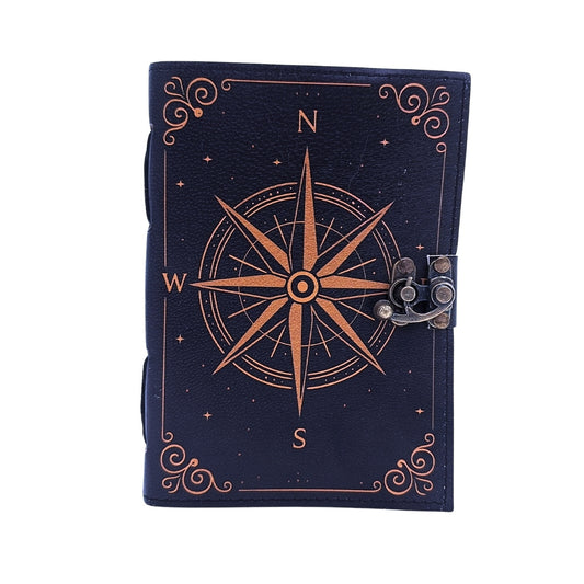 Bőr notesz Retro szélrózsa - Ajándék tengerésznek