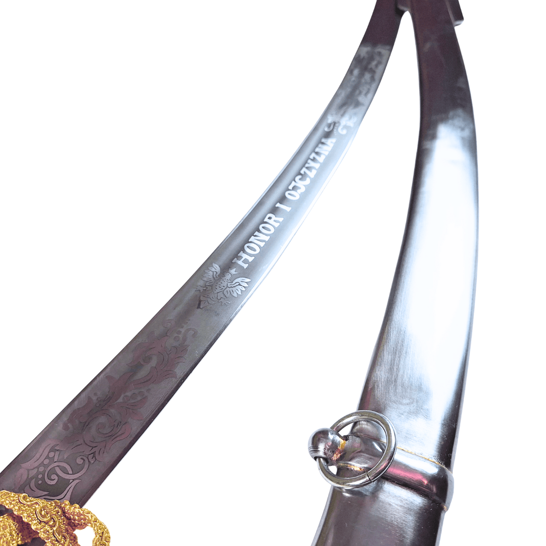 "Radziwiłłówka" lengyel lovassági szablya replika 1917-ből, "Becsület és Haza" felirattal