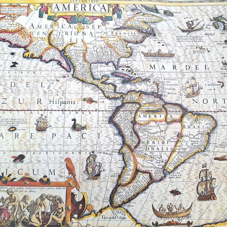 Amerika térképe 1628. - J. Hondius utánnyomás