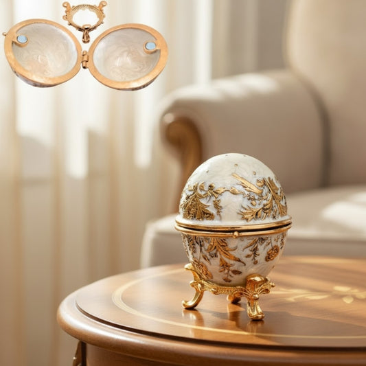 Ékszerdoboz Fabergé tojás - fém kristályokkal