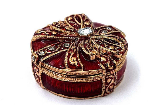 Exkluzív fém ékszerdoboz kristályokkal