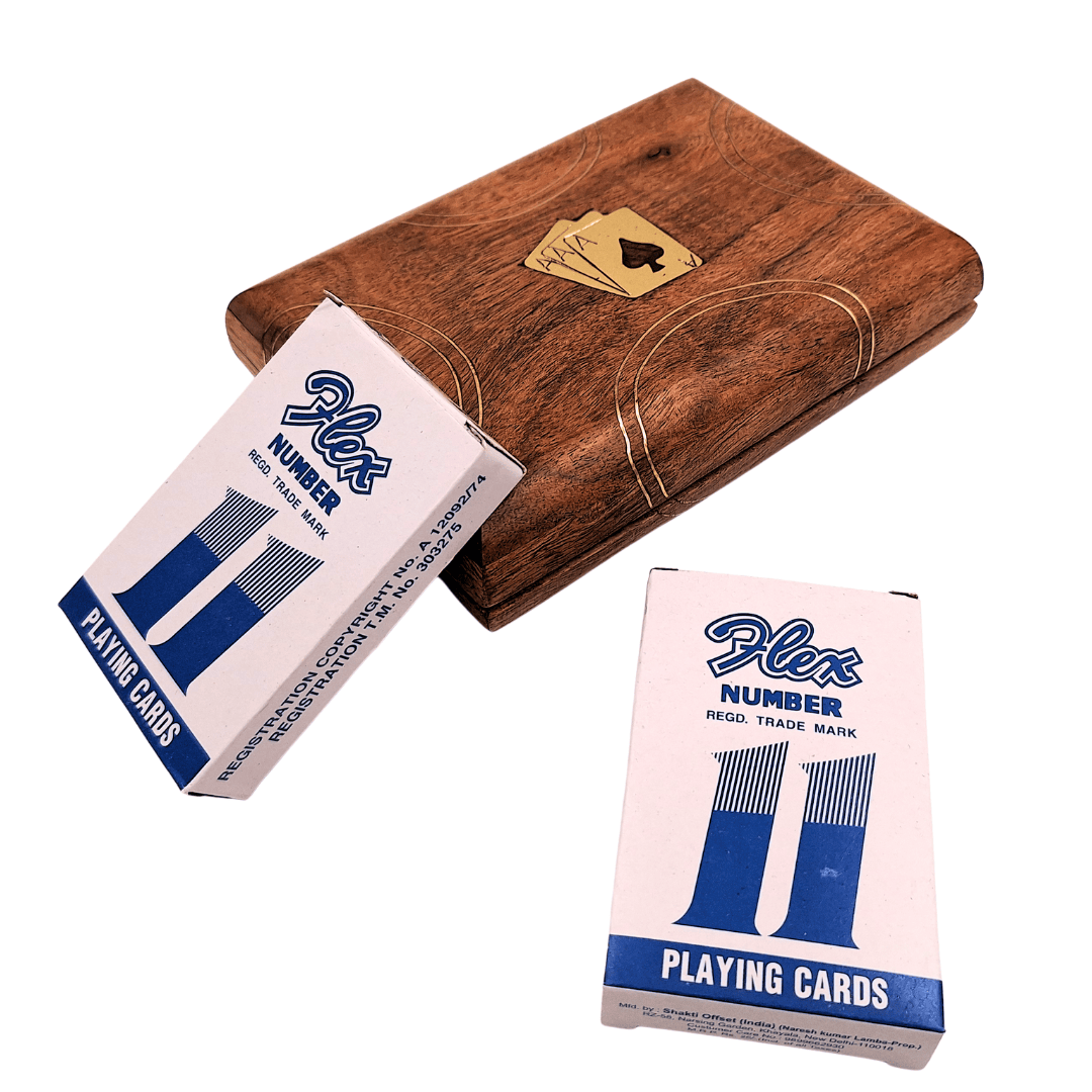 2 pakli kártya fadobozban – Elegáns ajándék – Vintage