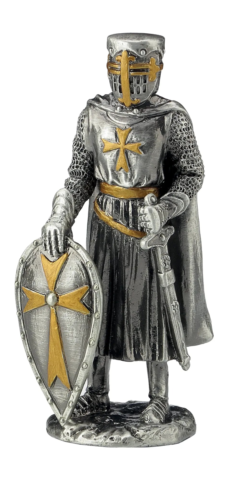 Pajzsos keresztes lovag ón szobor