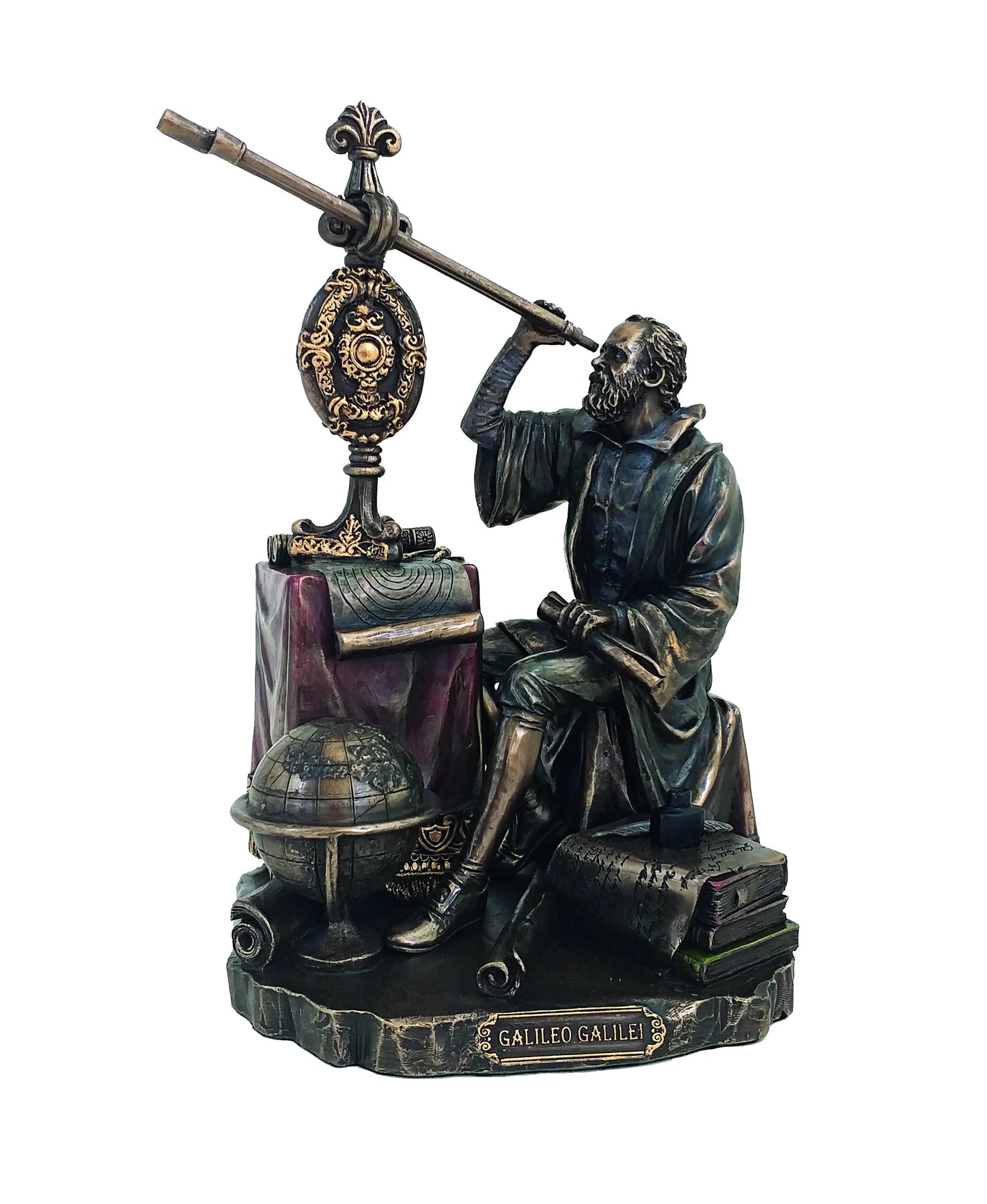 Galileo Galilei bronz bevonatú szobor