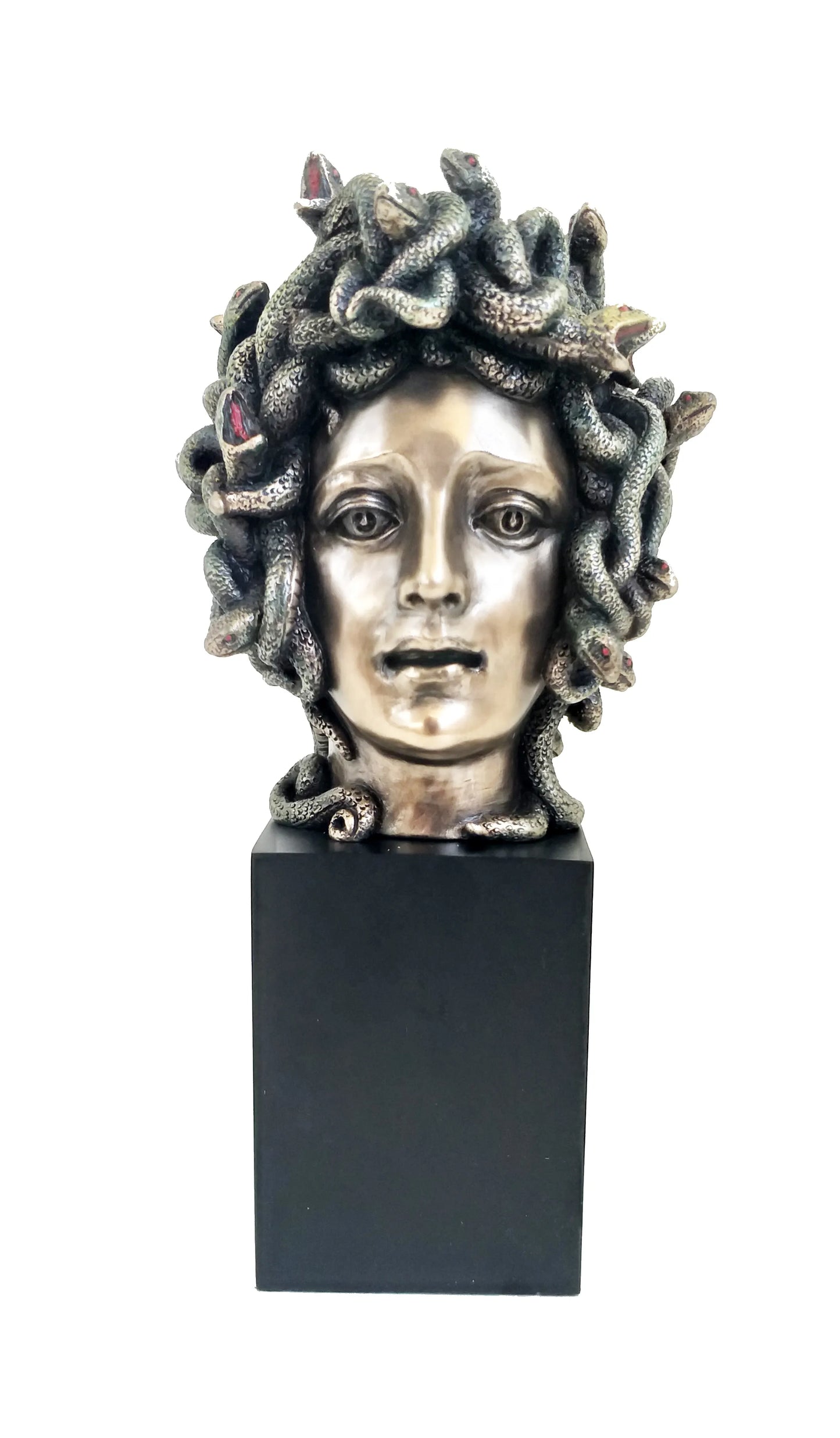 Medúza fej bronz bevonatú szobor