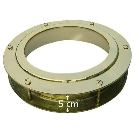 Ajtóablak, nem nyitható, réz, Ø: 30cm, ajtóvastagság max. 5cm
