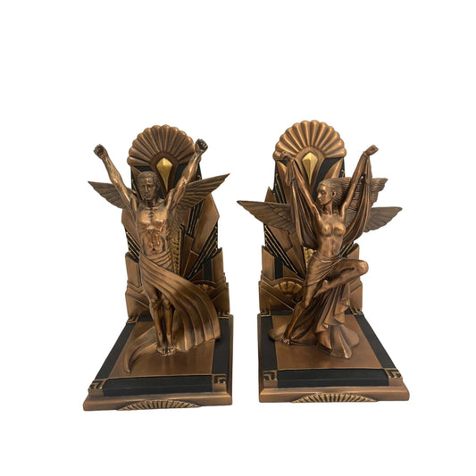Art deco bronz bevonatú könyvtámasz - MODIANO