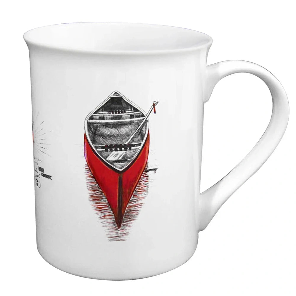Bögre - hajó, porcelán, m: 10cm, ø: 7,8/6,7cm, díszdobozban