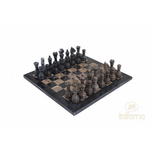 Fekete és szürke márvány sakktábla