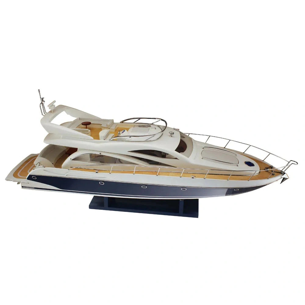 Gyorsjachta, fa/fém/bőr, h: 90 cm, m: 38 cm, sz: 23 cm - magas minőség