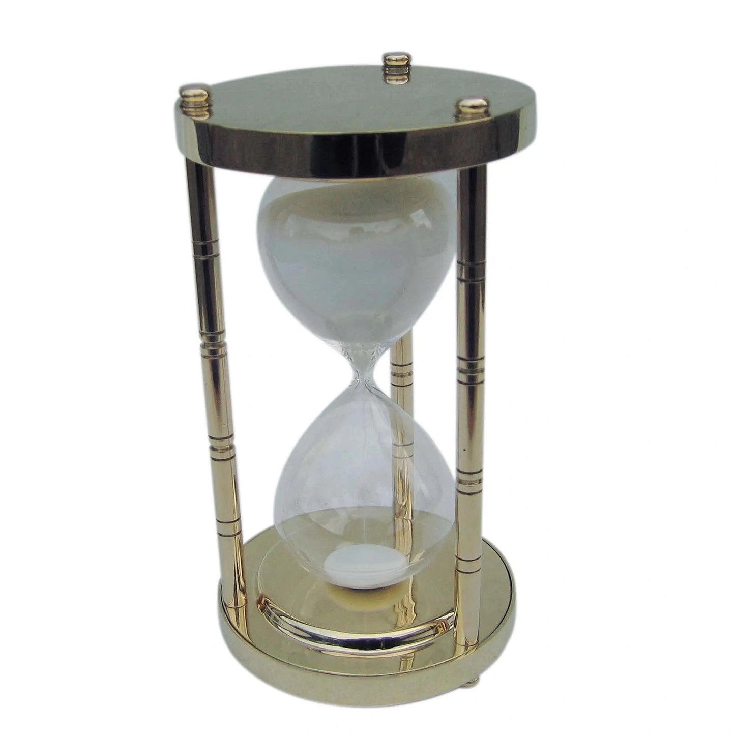 Homokóra, 3 oszlopos, réz, körülbelül 30 perc, m: 17 cm, ø: 9 cm