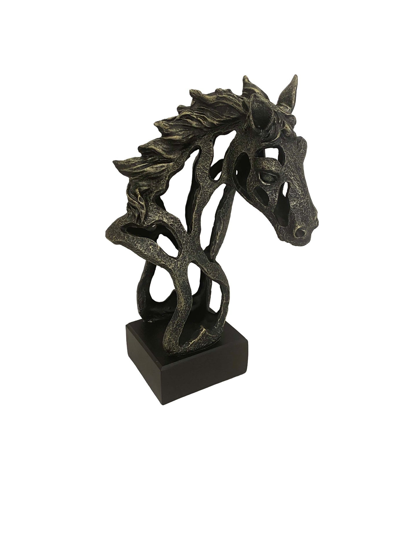 Ló fej bronz bevonatú szobor