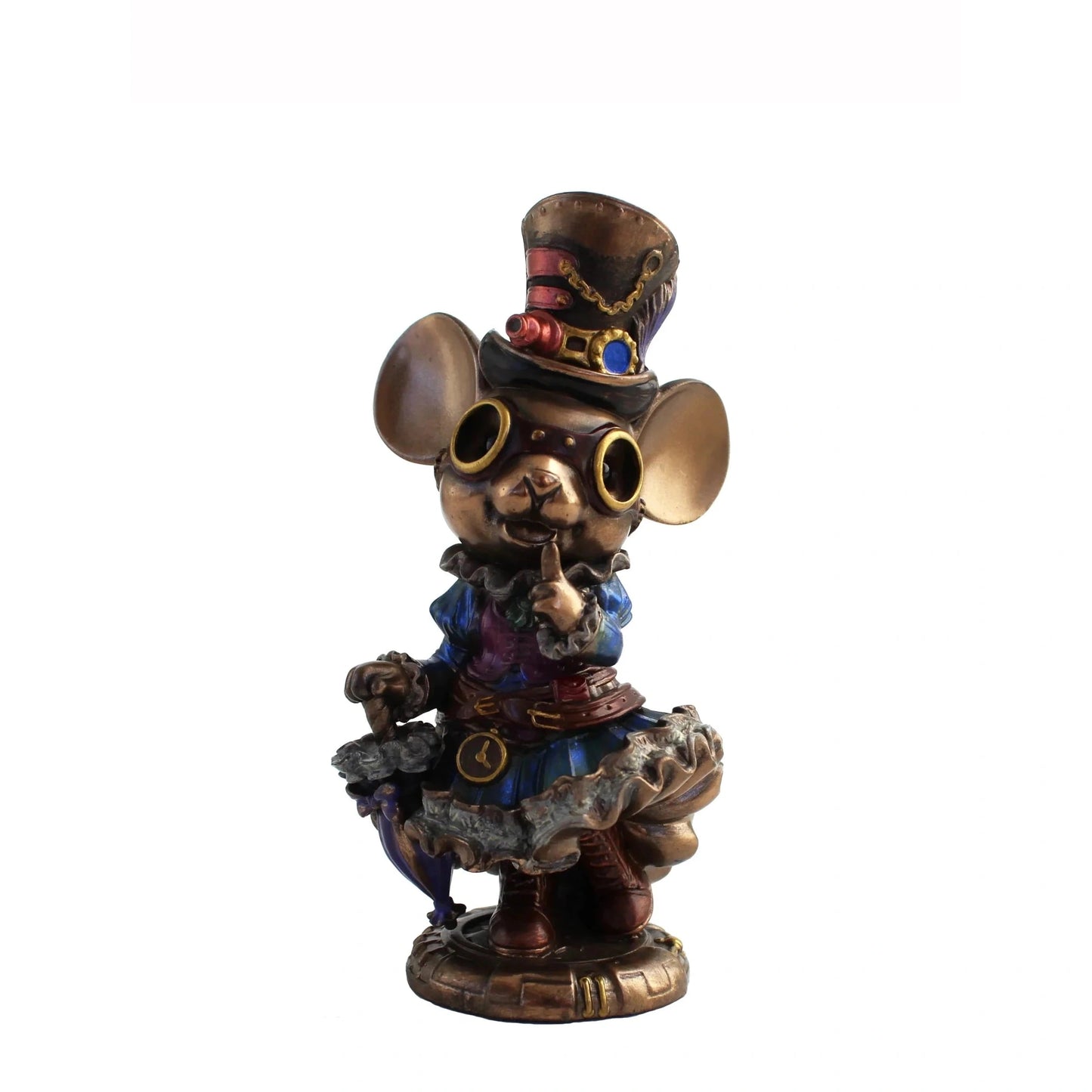 Steampunk kis nőstény egér bronz bevonatú szobor - MODIANO