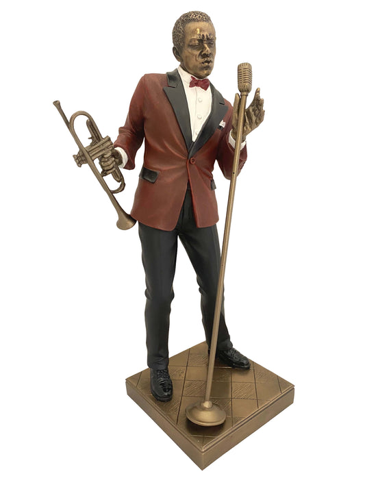 Trombitás jazz zenész bronz bevonatú szobor