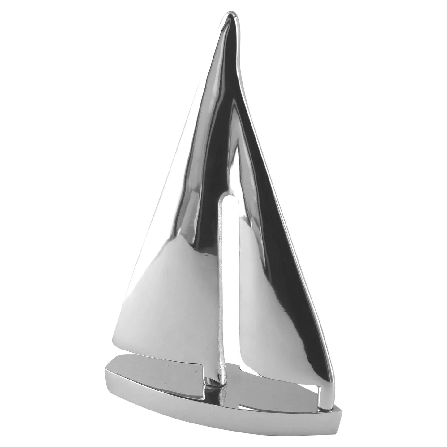 Vitorlás jacht, nikkelezett alumínium, 19,5x6,5x31cm
