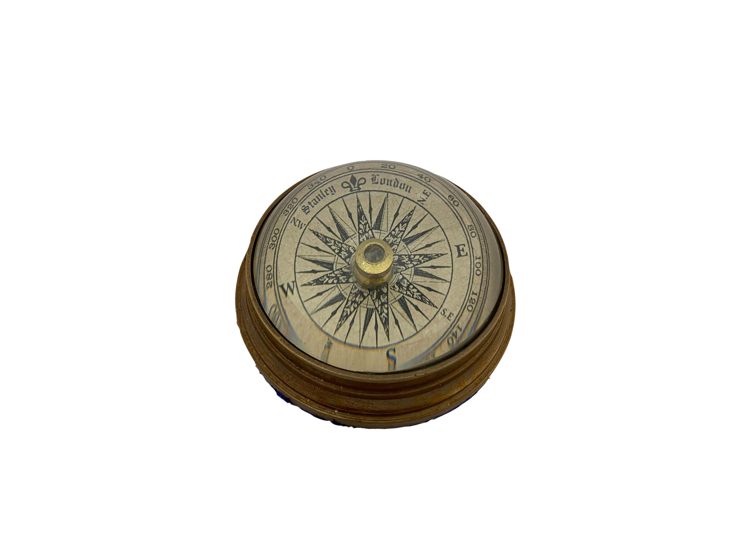 Antik hatású domború réz iránytű