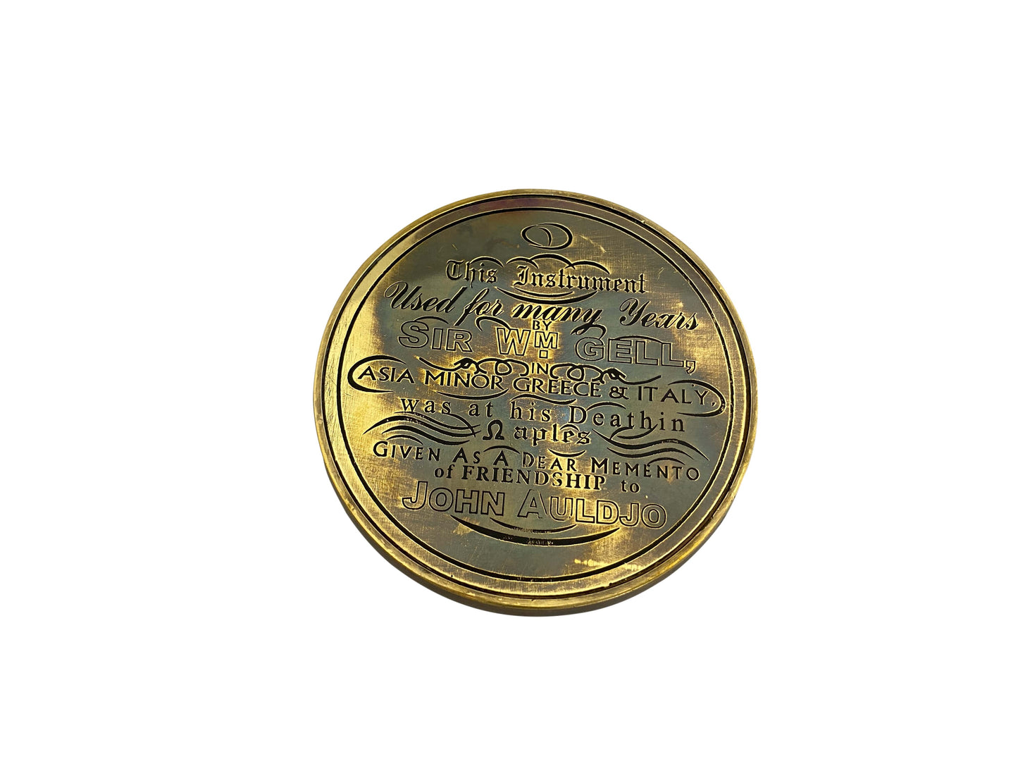 Domború réz iránytű