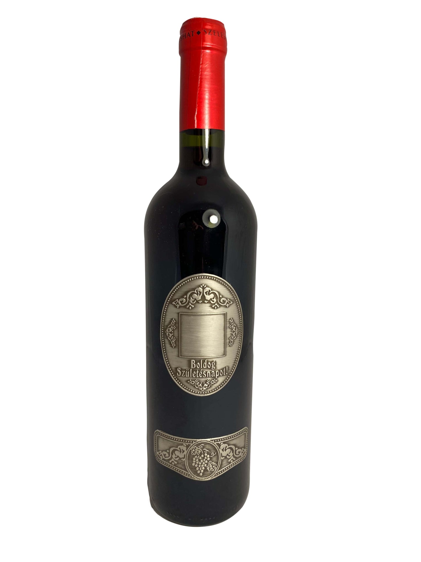Évszámos születésnapi díszüveges bor ón