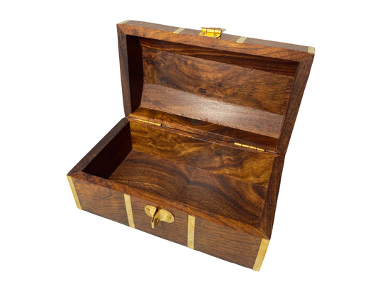 Réz betétes fa láda közepes