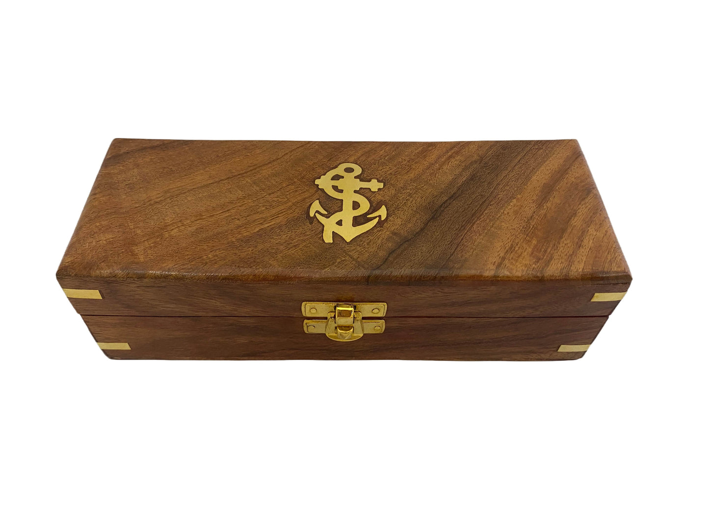 Réz távcső fa dobozban