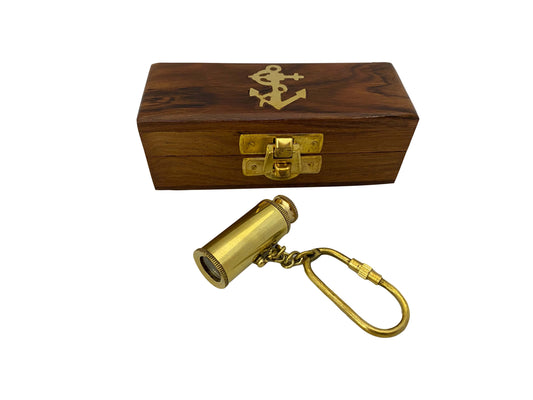 Réz távcső kulcstartó dobozban