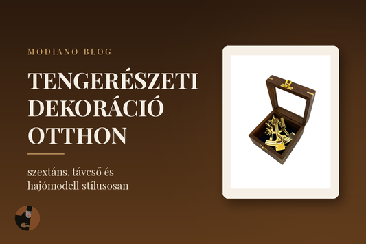 Tengerészeti dekoráció otthon – réz szextáns