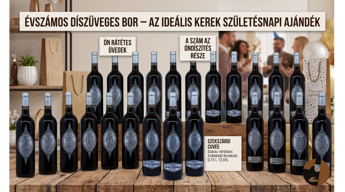 Évszámos díszüveges bor: A biztonsági ajándék, ami megmarad
