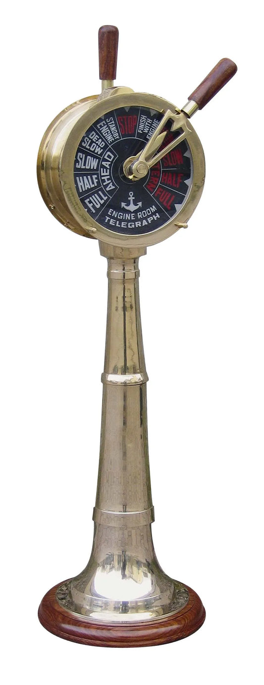 Géptávíró, réz, fa alapon, M: 60cm, fej-Ø: 17cm