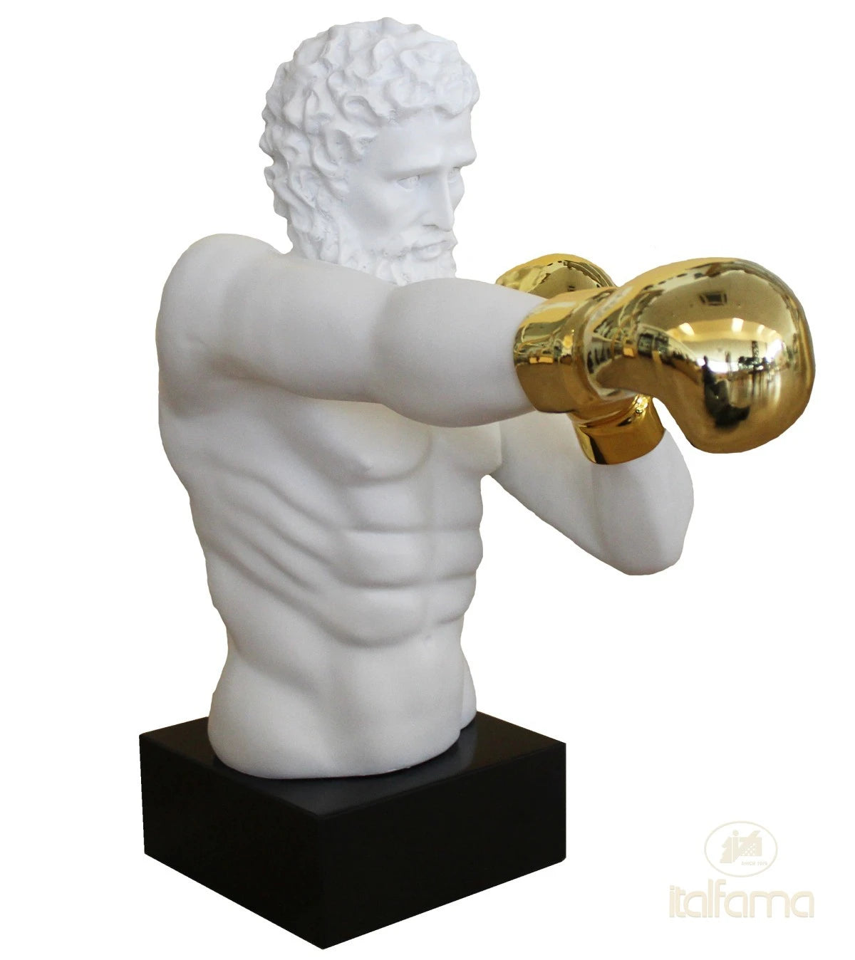 Bokszoló szobor márvány talpon