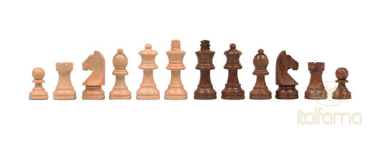 Sakkfigurák, akácfa, M: 5 cm, Ø: 2 cm, klasszikus