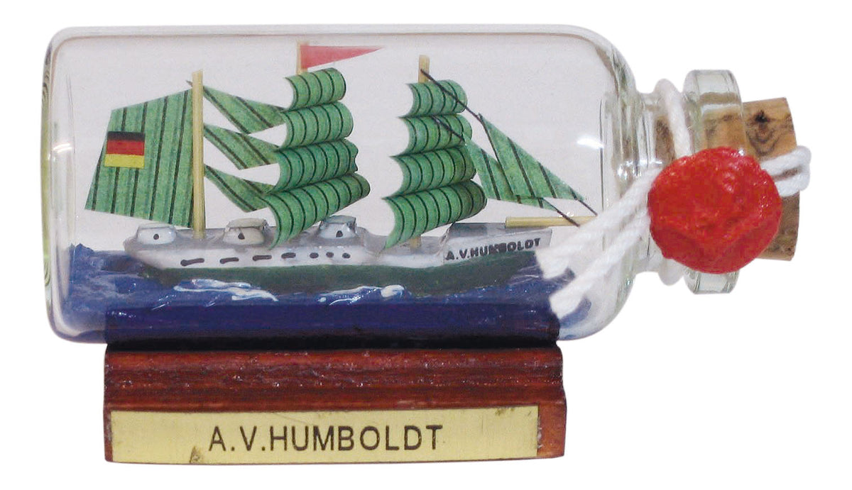 Üveghajó - A.v.Humboldt, mini, h: 6cm, m: 3,5cm, ø: 2,5cm